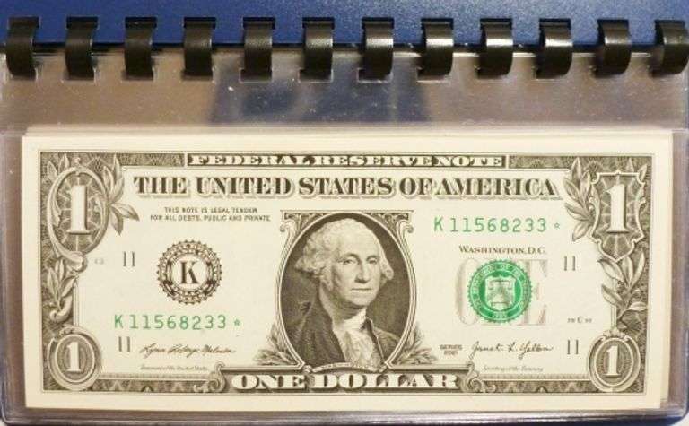 (10) Superb Crisp $1 2021 Star Replacement Notes Dallas-Consecutive!