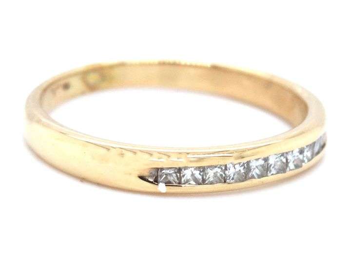 In Demand Thin 14K YG Princess Cut Diamond Band