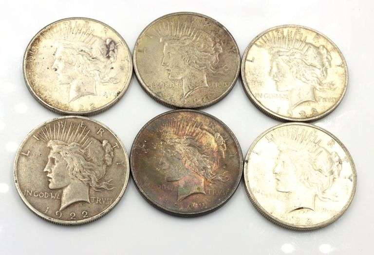 Six Peace Dollars