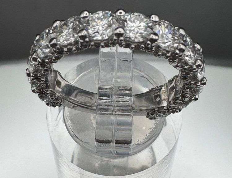 14K White Gold Round Wedding Band and Engagement Ring Set of 12.70