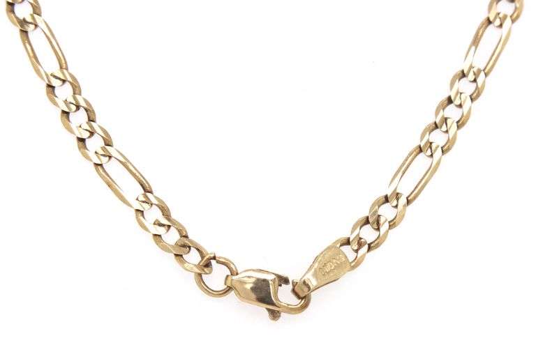 Durable 14K YG Figaro Link Necklace