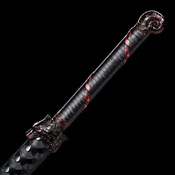 Hand-Forged Samurai Katana Sword with Tiger Head Handle