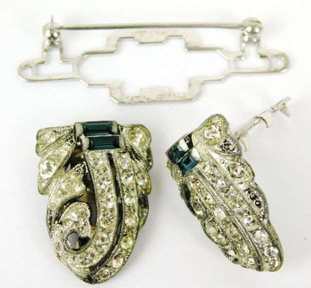 Art Deco Coro Duette Brooch and Clips