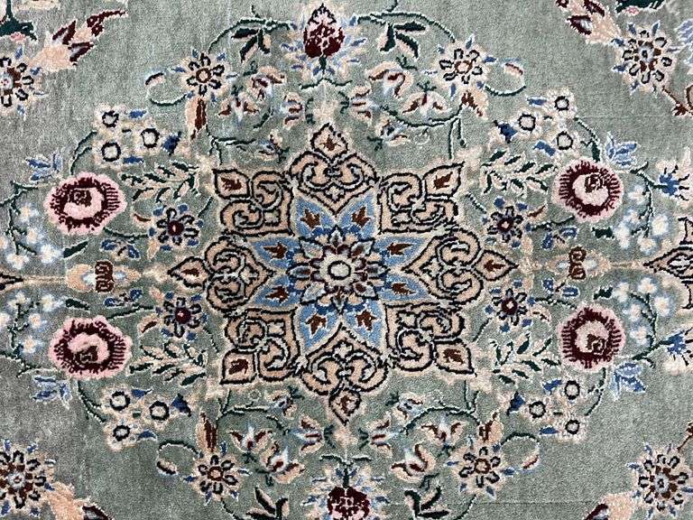 Handmade Abrash Silk Persian Nain 4.5x2.10