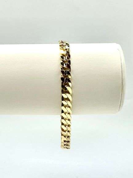 Gorgeous 14.2 Gram 14 Kt. Yellow Gold Plated Cuban Link Bracelet