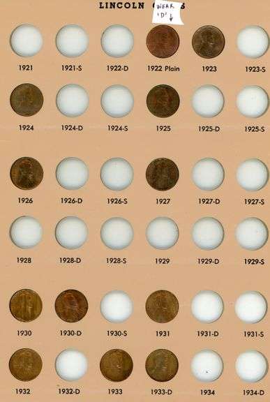 Collection of 20 Different High Grade Lincoln Wheat Cents in Pages: 1909-1933-D. Unc