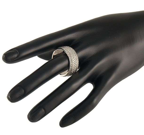 Gents 4.00ctw Pave Diamond Multi Row Eternity Band Ring in 14K