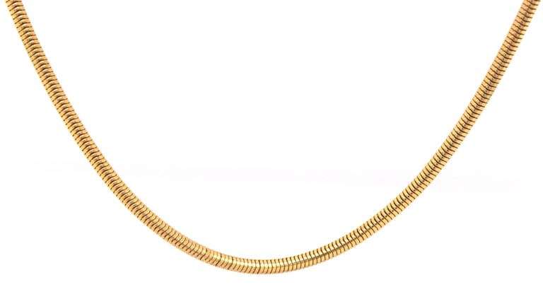 Silky Smooth 14K YG 16" Snake Style Necklace
