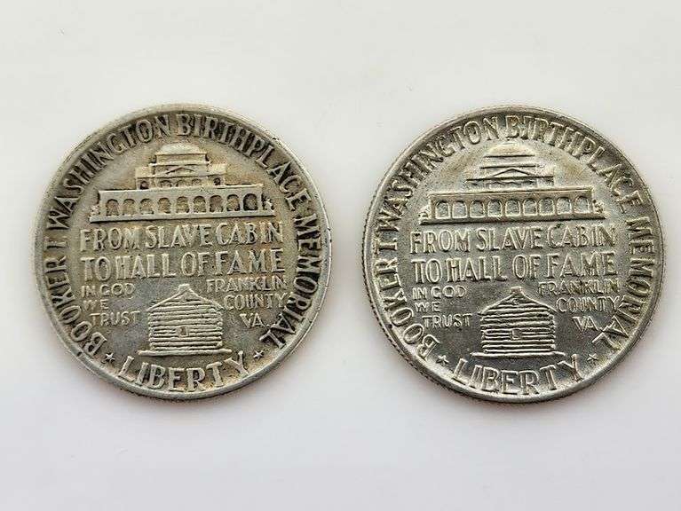 (2) 1946 Booker T. Washington Half Dollars
