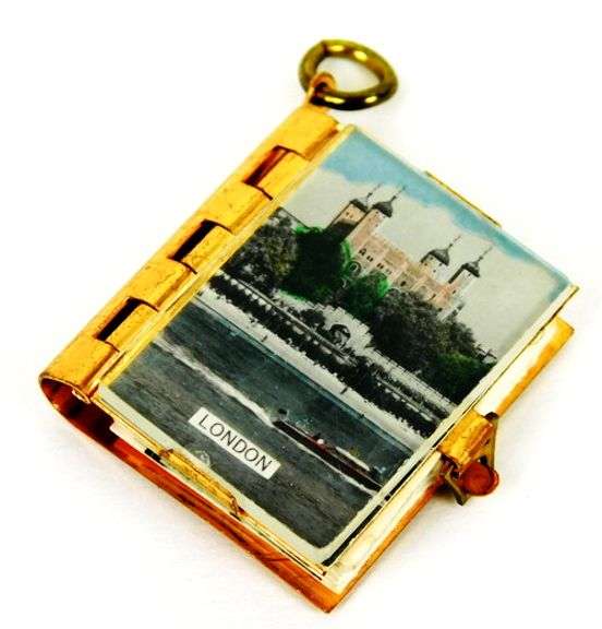 Vintage London Book Locket with Fold Out Postcards