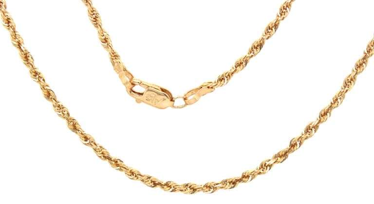 Popular, Practical 14K YG 18" Rope Necklace