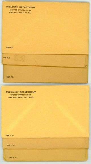 Great lot of 6 UNOPENED Silver Proof Sets: 3 1959 & 3 1964