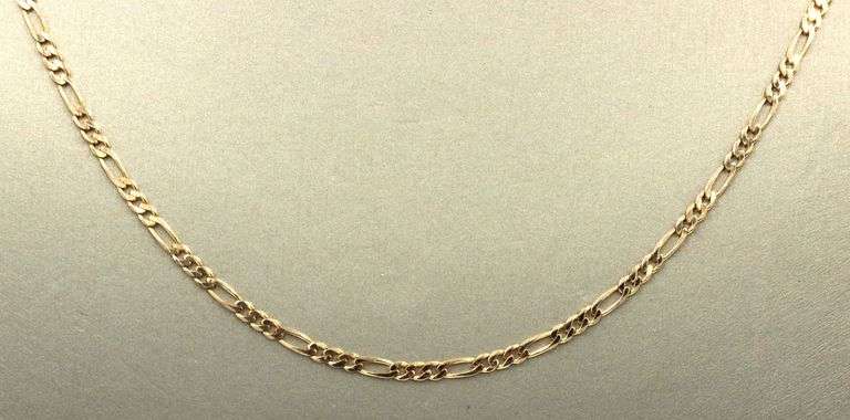 14kt Yellow gold Figaro chain necklace