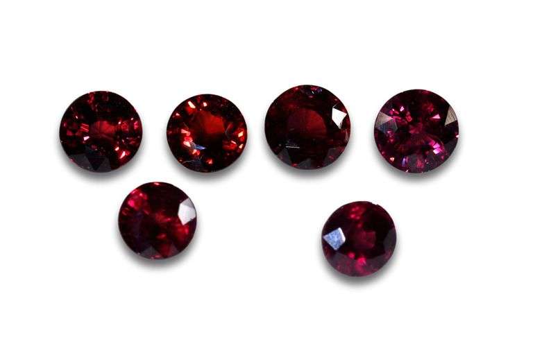 Vivid Natural Rhodolite - Lot of 6