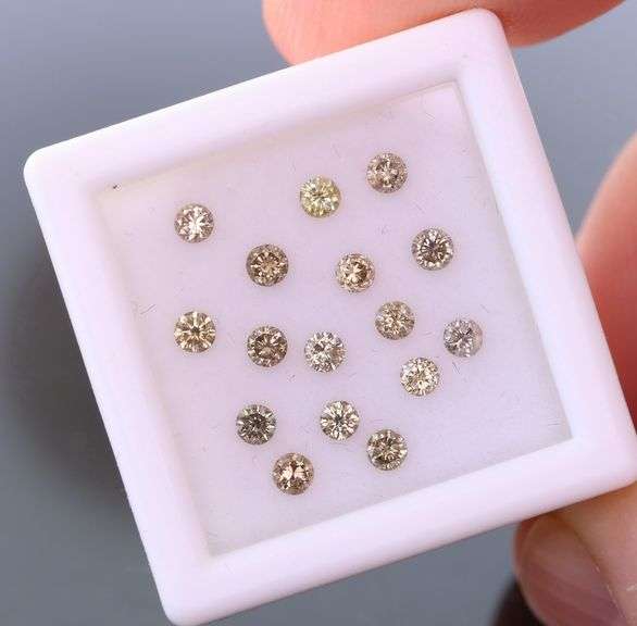 Untreated! .71ct set of real Champagne Diamonds!