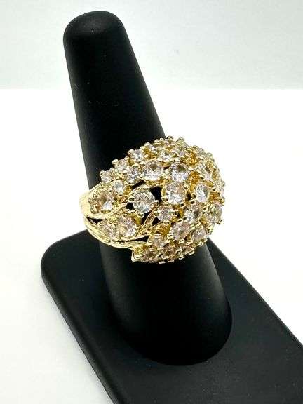 Dazzling 14 Kt. Gold Plate 10.75 Ctw Simulated Diamond Ring