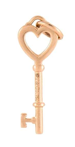 Tiffany & Co. Open Heart Key Pendant in 18K