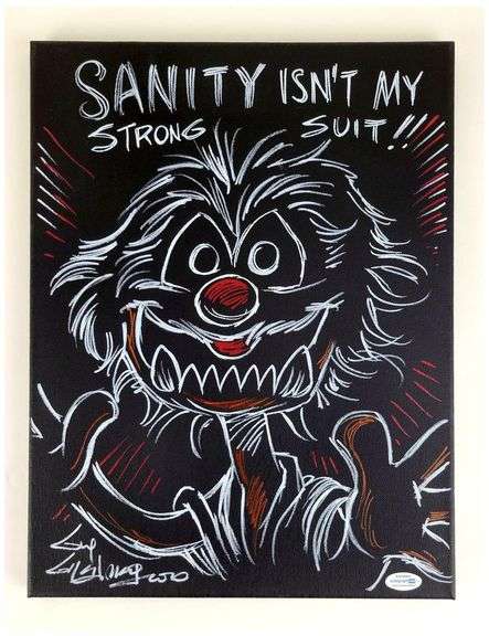 Guy Gilchrist Hand Drawn Signed Animal Muppets Art Canvas ACOA