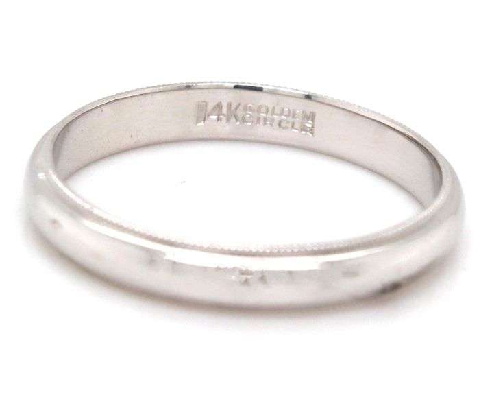 Nice New Old Stock 14K WG Wedding Band