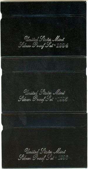 1994-S, 1995-S, & 1996-S SILVER Proof Sets