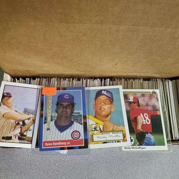 Lot of 600 Baseball Trading Cards with Babe Ruth Card