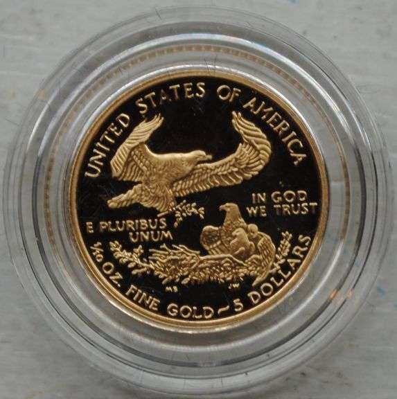 1996 $5 1/10 oz American Gold Eagle Coin – .999 Fine Gold – Original Box & COA