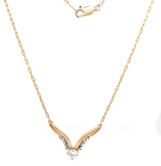 Pretty 14K YG 1/2 Ct. Diamond Necklace