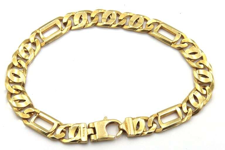 Italian 14kt Yellow gold Figaro bracelet