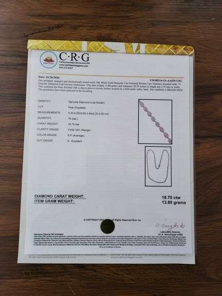 Incredible 18.70 CTTW Lab Diamond Riviere Necklace in 14KT White Gold