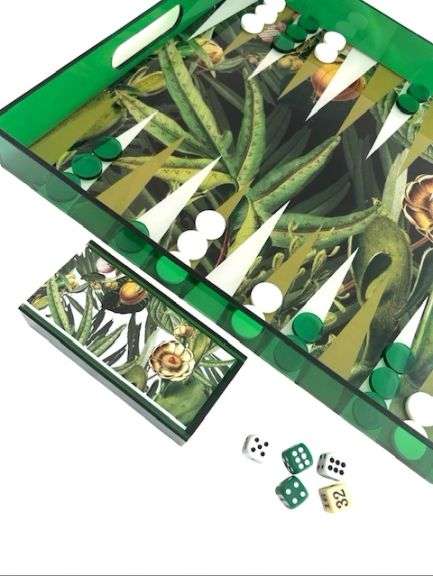 Game, Backgammon Tray, Tropical Green