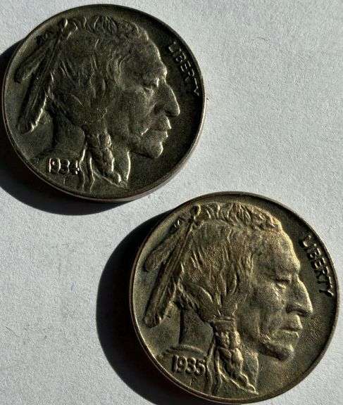 1934 1935 BU Buffalo Nickels