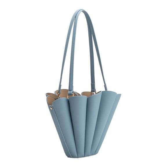 Shellie Blue Recycled Vegan Leather Shoulder Bag