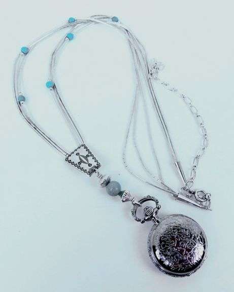 Carolyn Pollack Sterling Turquoise Necklace & Pocket Watch