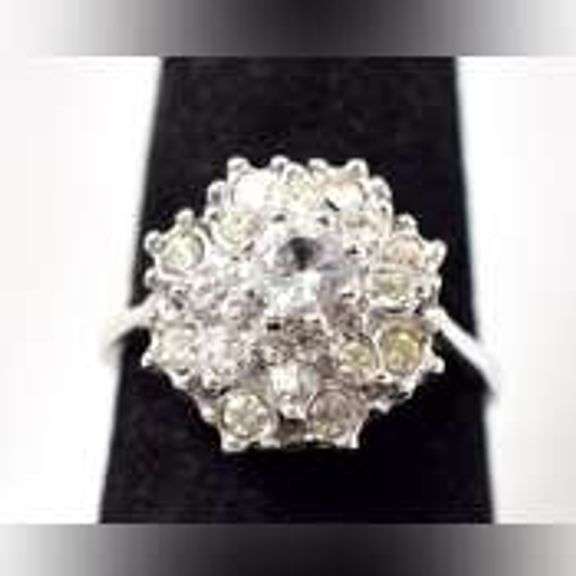 CZ Gemstone Ring in Sterling Silver.