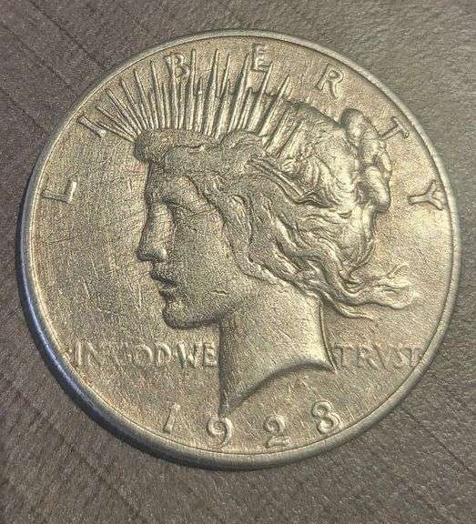 One Dollar 1928 silver Liberty coin