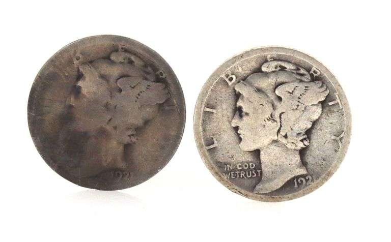 1921 P & D Mercury DimeS