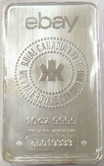 ebay Royal Canadian Mint Design 10 Troy Oz .999 Silver Bar