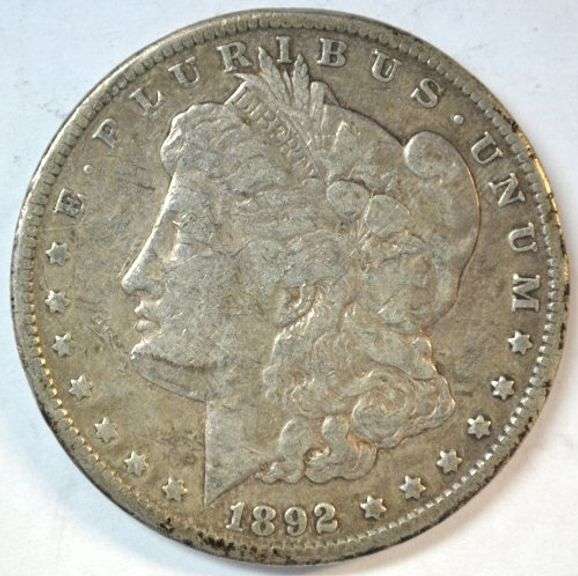 Rare sharp 1892-CC Morgan Silver Dollar in VF/XF condition
