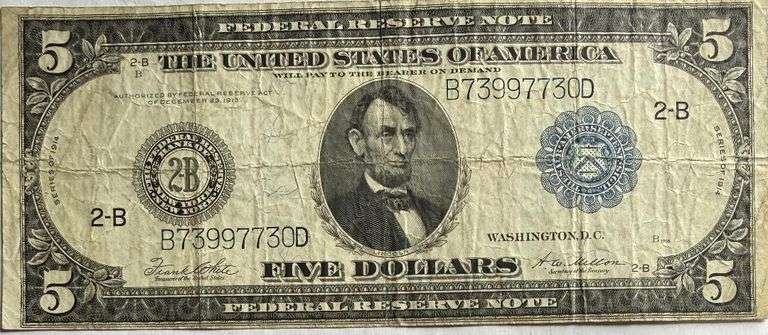 $5 Series of 1914 NY Fed Reserve Note