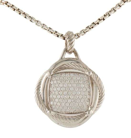 David Yurman 1.47ctw Diamond Infinity Large Pendant Necklace in Sterling