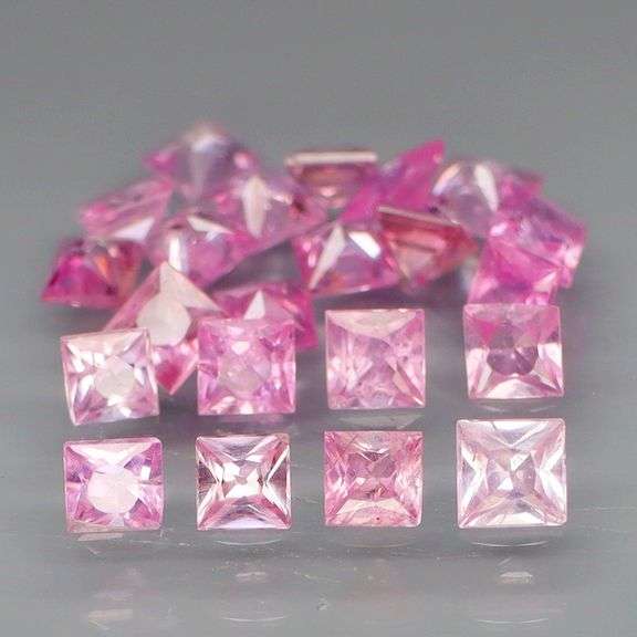 Vivid! 3.10ct radiant princess cut Bubble gum pink Sapphire set
