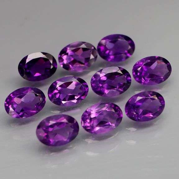 Top royal purple! 6.65ct 7x5mm real Bolivian Amethyst set!