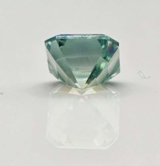 Huge 5.5 Ct Mint Green Asscher Cut Fire Moissanite
