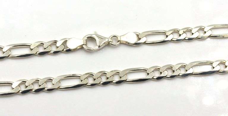 925 Sterling silver Figaro chain necklace