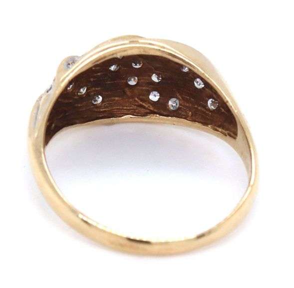 Tasteful 14K YG Pave Set Diamond Ring