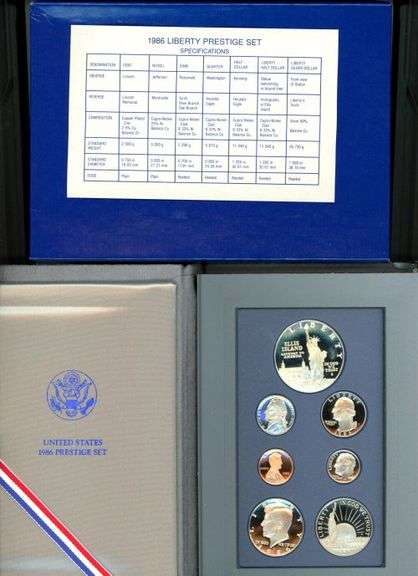 2 Different Prestige Proof Sets in Box w/CoA: 1984 & 1986