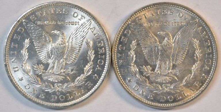 Blazing Choice BU 1884-O & 1887-P Morgan Silver Dollars