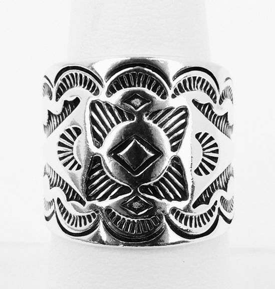 Carolyn Pollack Wide Sterling Cigar Band Ring, 7.5