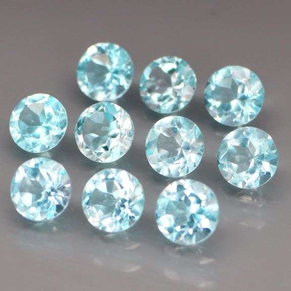Full set! 10 piece set of Swiss blue Topaz weighing 10.36 carats!