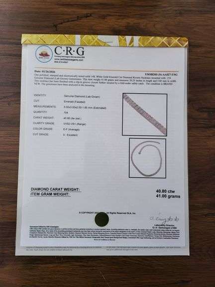 Unbelievable! 40.8 CTTW Lab Diamond Riviere Necklace in 14KT White Gold